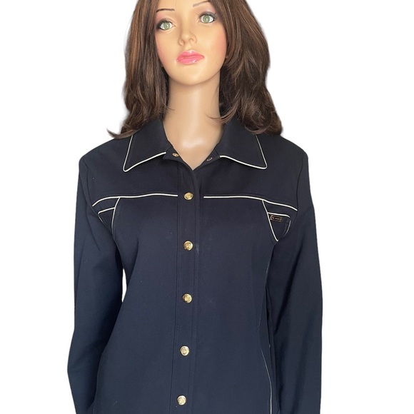 St. John sport by Marie grey navy blue jacket size M - Picture 8 of 16